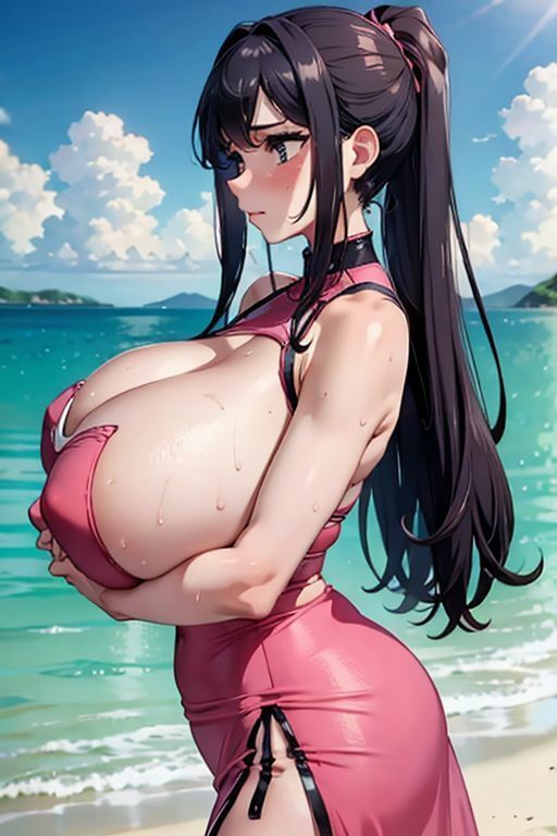 爆乳AIレースピンクドレス1 - サンプル画像 6