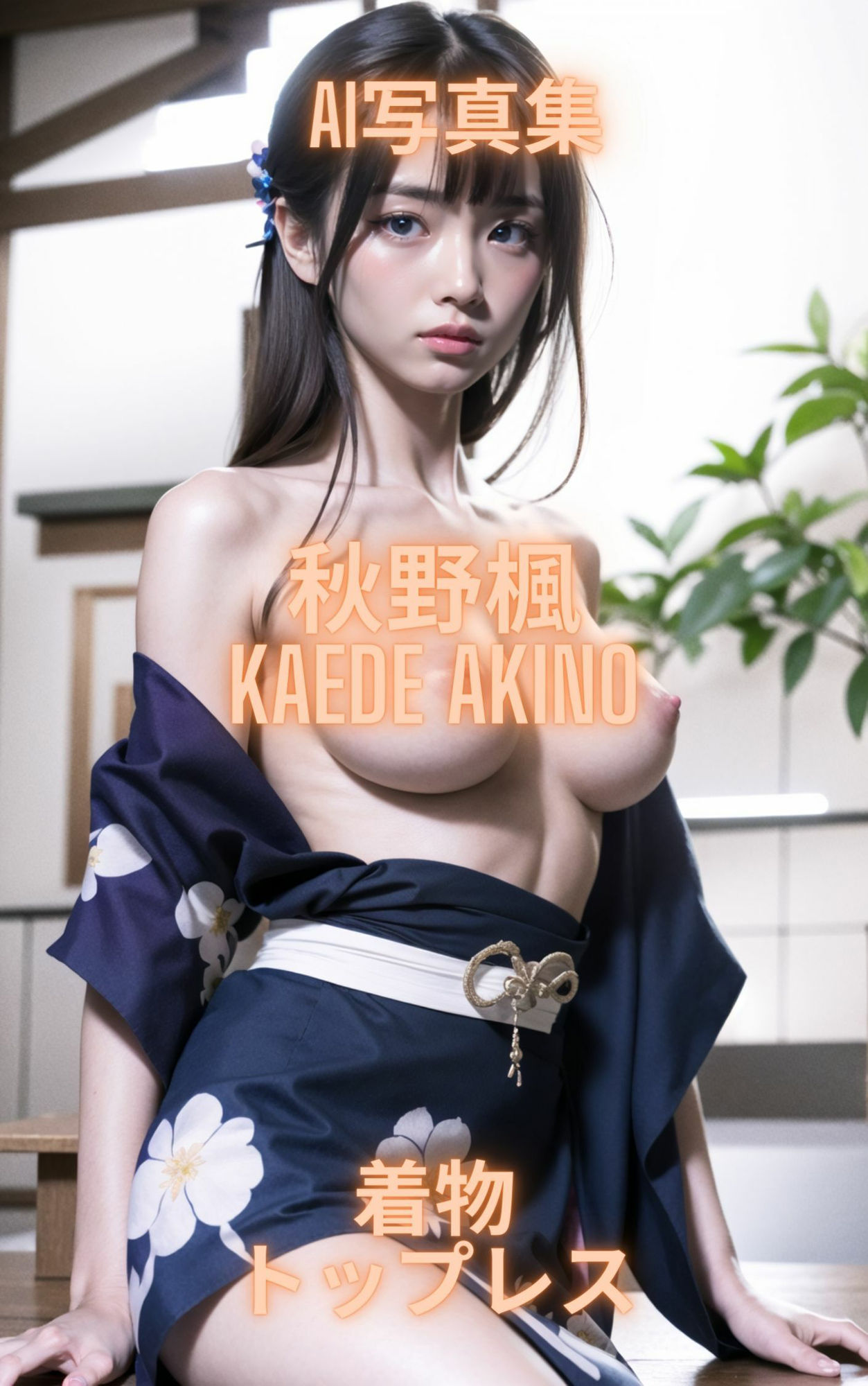 AI写真集 秋野楓 Kaede Akino 着物トップレス - サンプル画像 2
