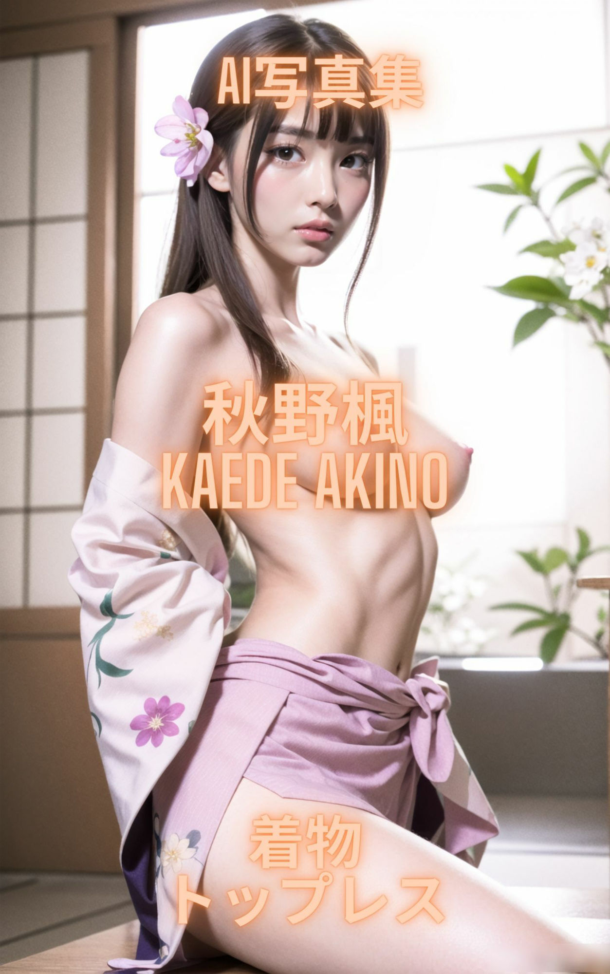 AI写真集 秋野楓 Kaede Akino 着物トップレス - サンプル画像 3