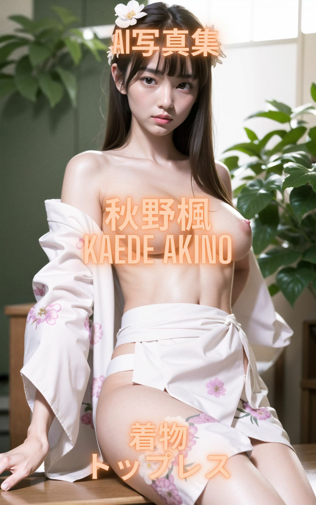 AI写真集 秋野楓 Kaede Akino 着物トップレス - サンプル画像 4