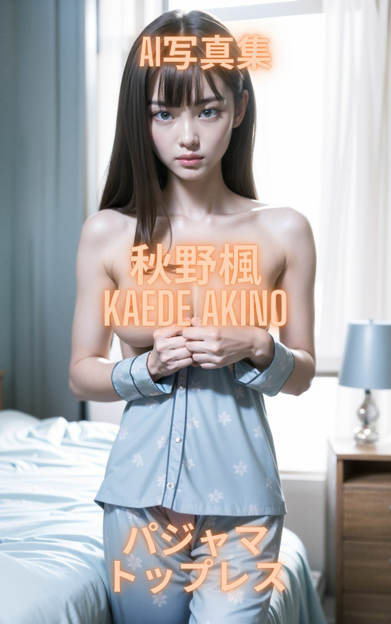 AI写真集 秋野楓 Kaede Akino パジャマトップレス - サンプル画像 3