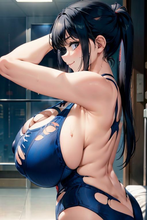 爆乳AIカットスク水1 - サンプル画像 6