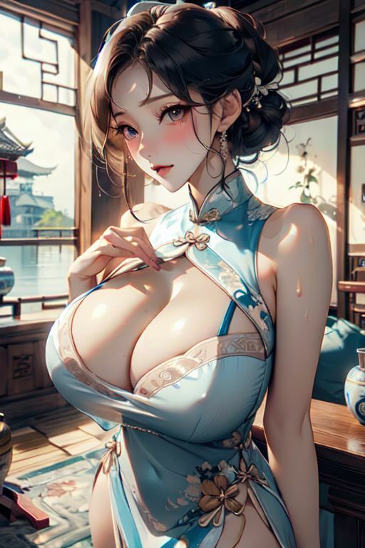 爆乳AIどしこりチャイナ1 - サンプル画像 1