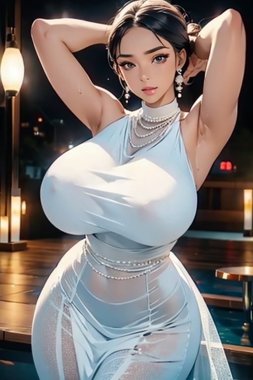 爆乳AIどしこりスケスケドレス1 - サンプル画像 1