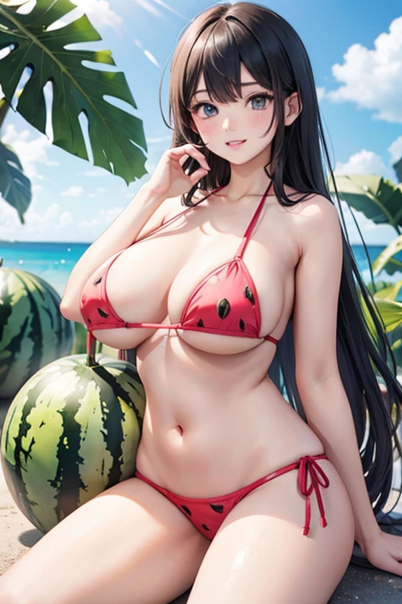 スイカ柄ビキニのアレやコレ - サンプル画像 4