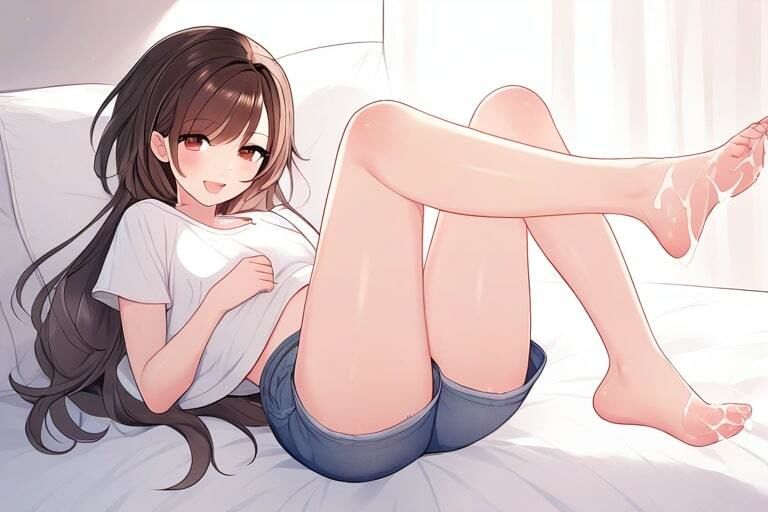 黒髪ショートカットの女の子の足コキ〜気持ちいいこといっぱい〜 - サンプル画像 3