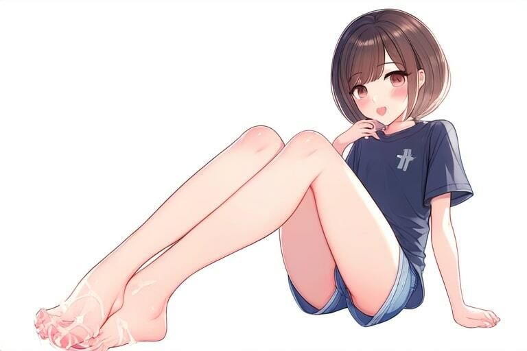 黒髪ショートカットの女の子の足コキ〜気持ちいいこといっぱい〜 - サンプル画像 6