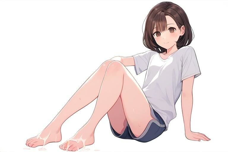 ホットパンツの足コキ彼女〜ちょっぴりSな後輩〜 - サンプル画像 2