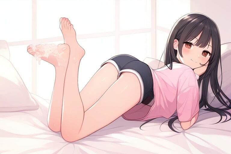 ホットパンツの足コキ彼女〜ちょっぴりSな後輩〜 - サンプル画像 4