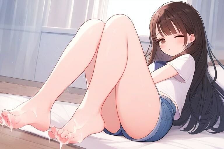 ホットパンツの足コキ彼女〜ちょっぴりSな後輩〜 - サンプル画像 7