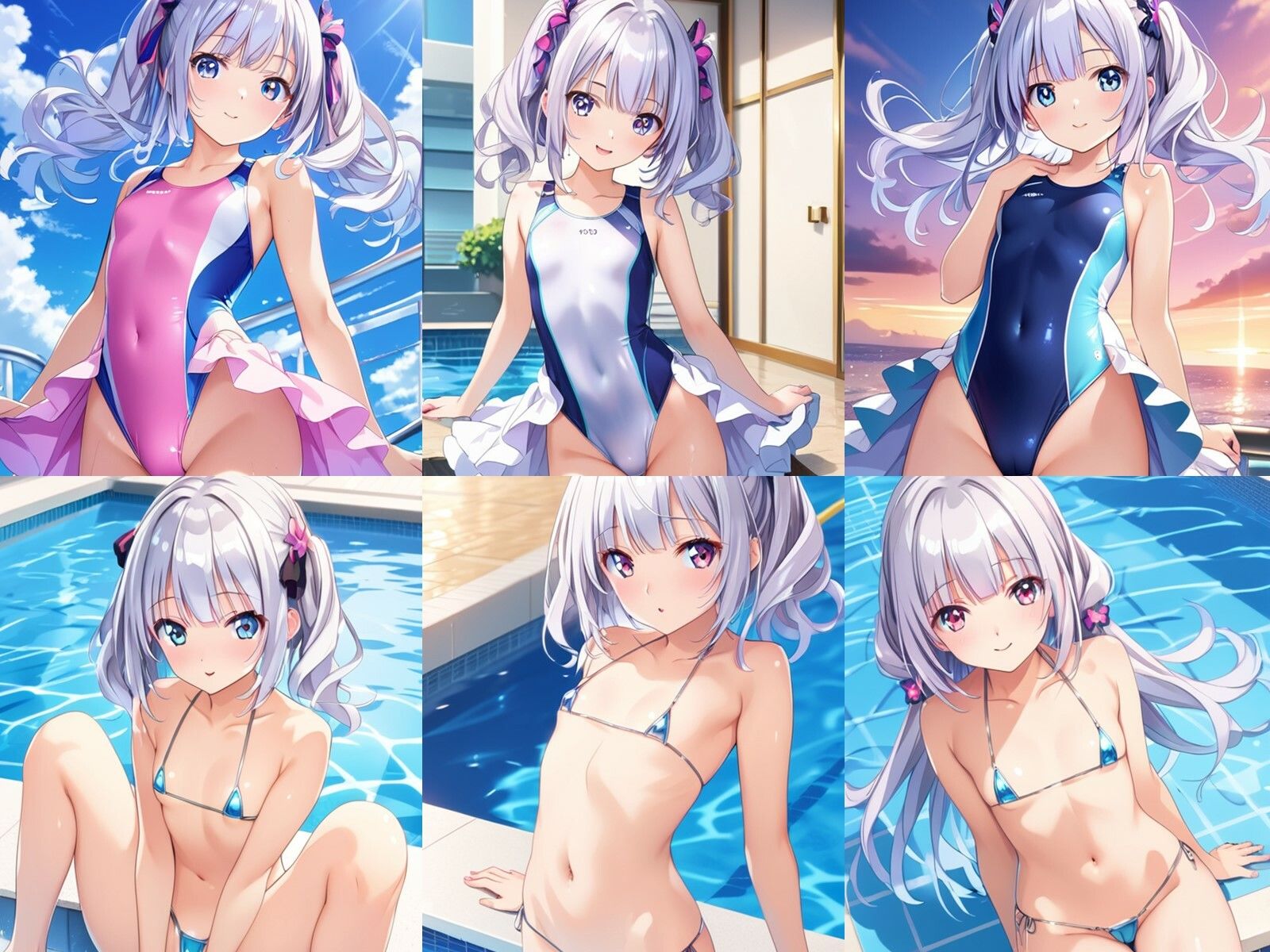 水泳部の銀髪少女が中出しセックスで孕みボテ腹になるまで - サンプル画像 1