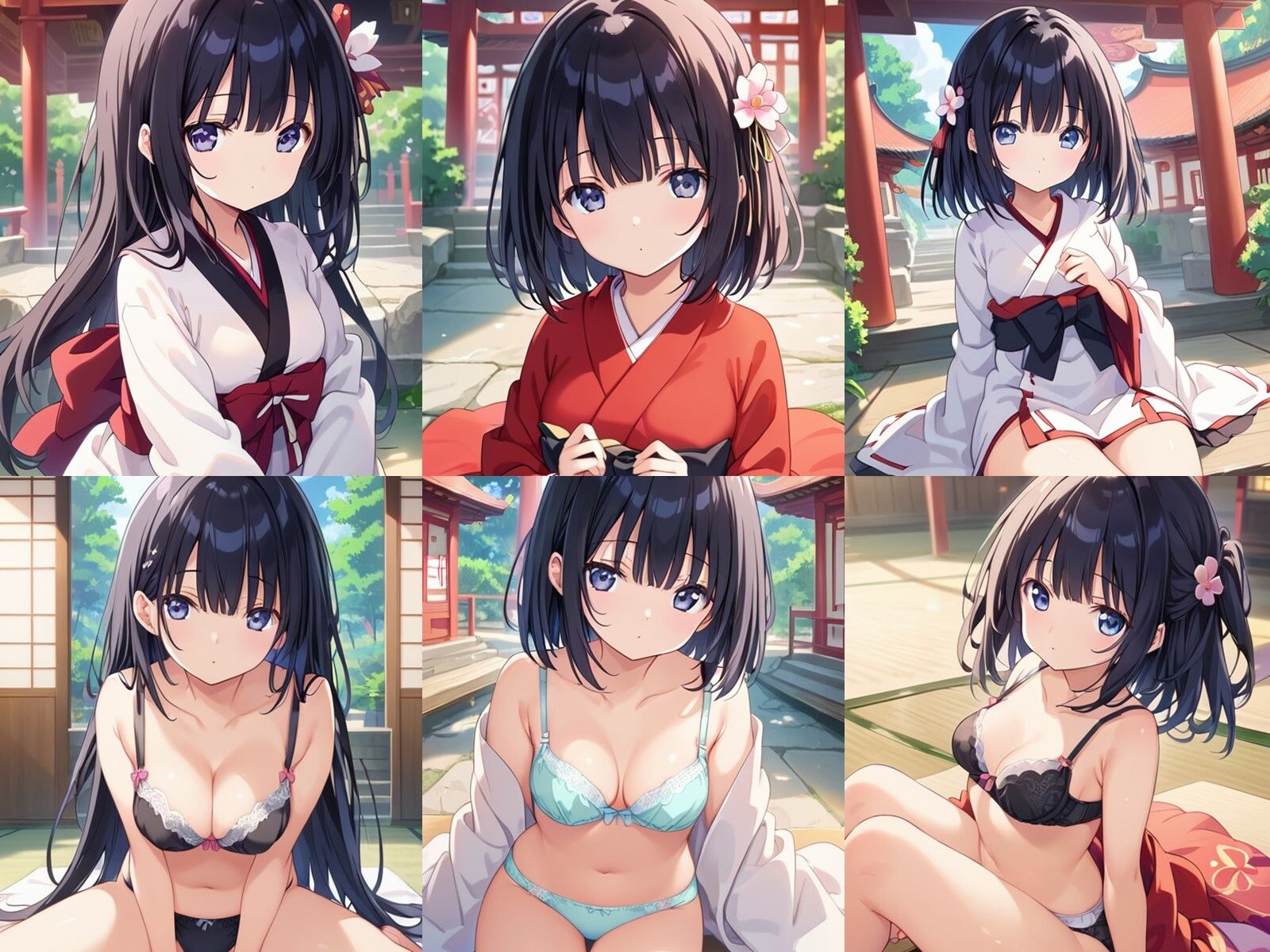 巫女黒髪少女が中出しセックスで孕みボテ腹になるまで - サンプル画像 1