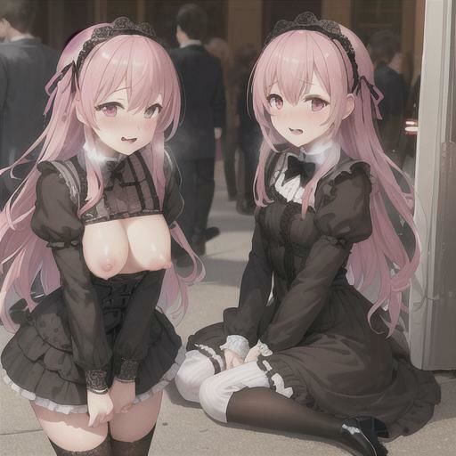 メンヘラピンク髪ゴスロリちゃんのどこでも露出！！ - サンプル画像 4