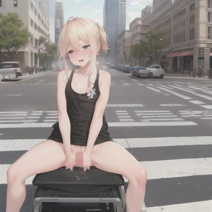 金髪タンクトップちゃんのどこでも露出！！ - サンプル画像 4