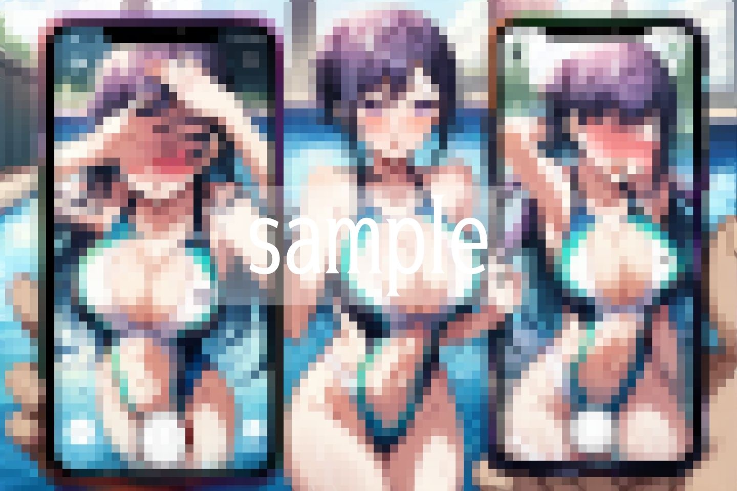 プールに現れるギリギリ痴女は...あちこち濡れてます... - サンプル画像 3