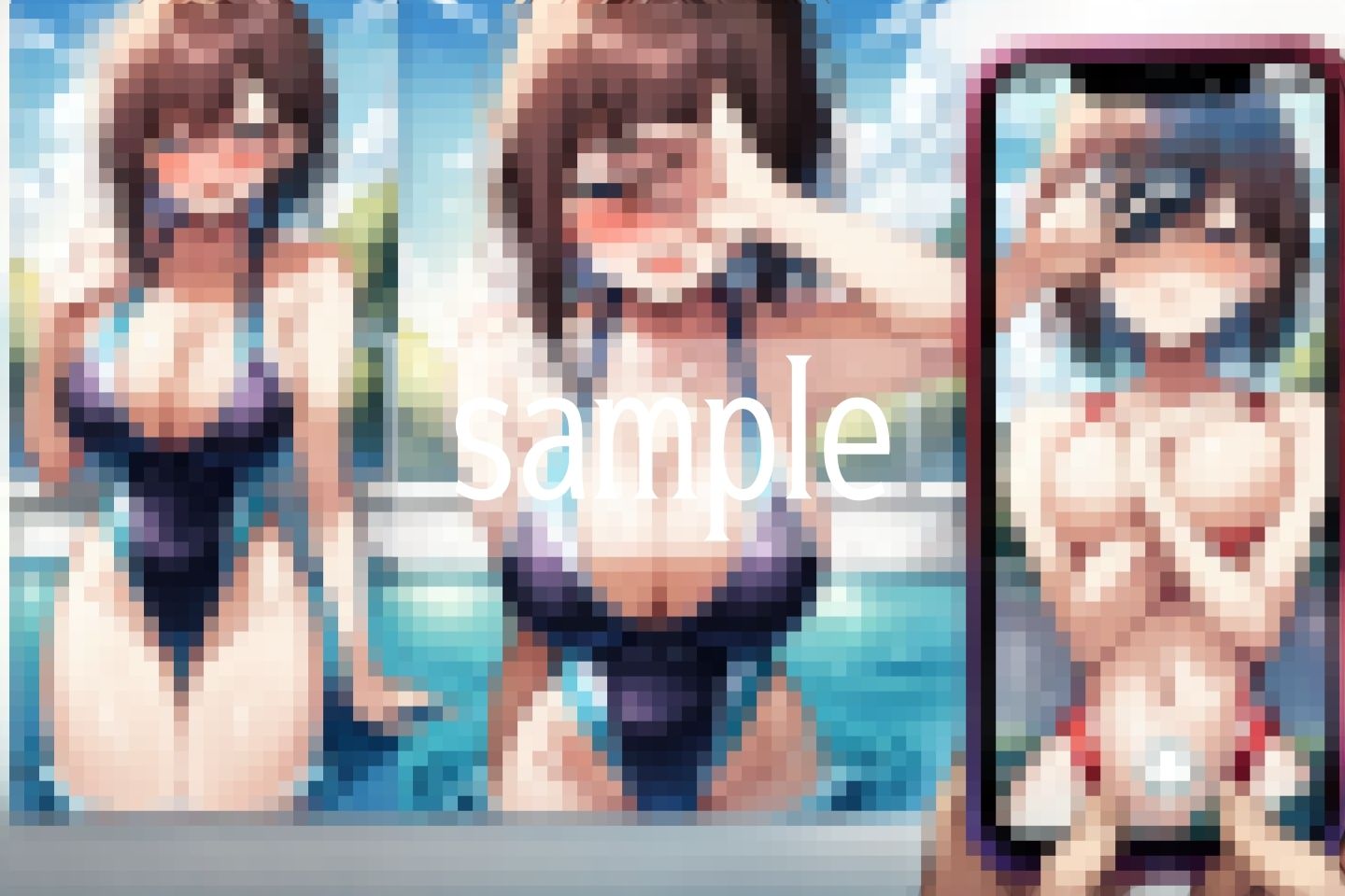 プールに現れるギリギリ痴女は...あちこち濡れてます... - サンプル画像 10