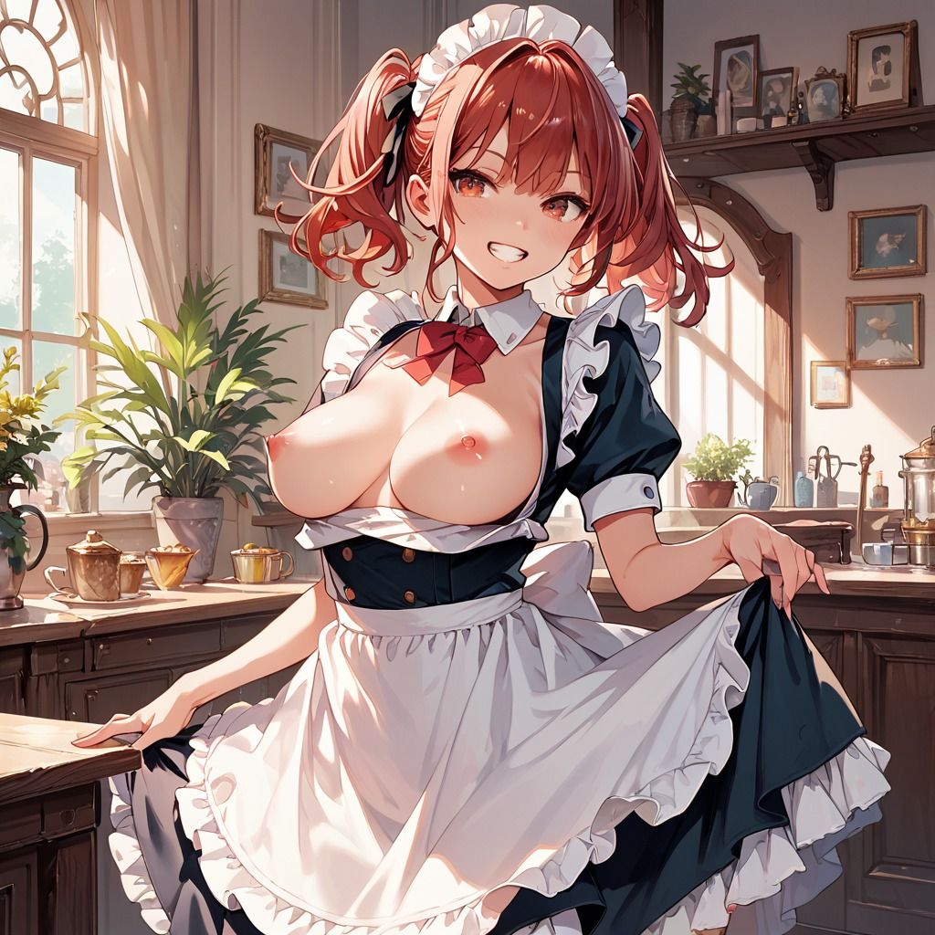 【ご主人様LOVE】赤髪メイドのおまんこオシゴト - サンプル画像 1
