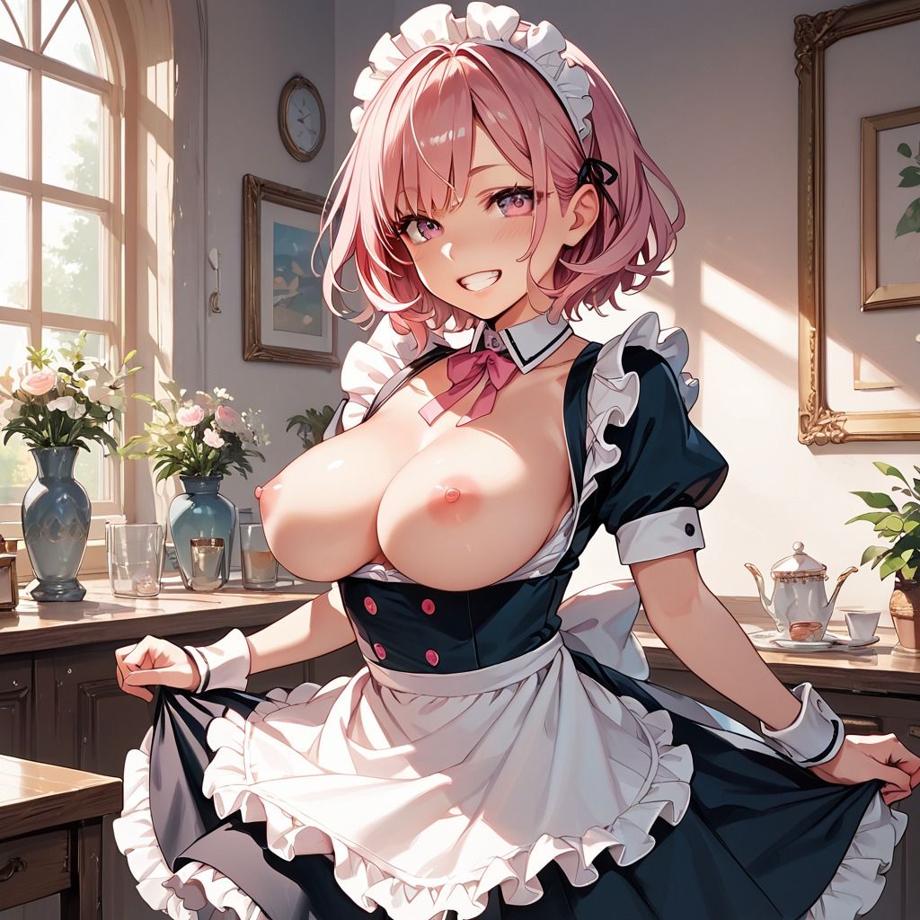 【ご主人様LOVE】ピンク髪メイドのおまんこオシゴト - サンプル画像 1