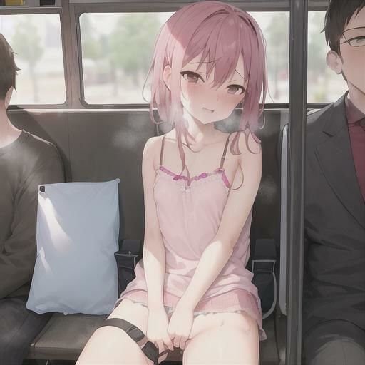 ピンク髪キャミソールちゃんのどこでも露出！！ - サンプル画像 1