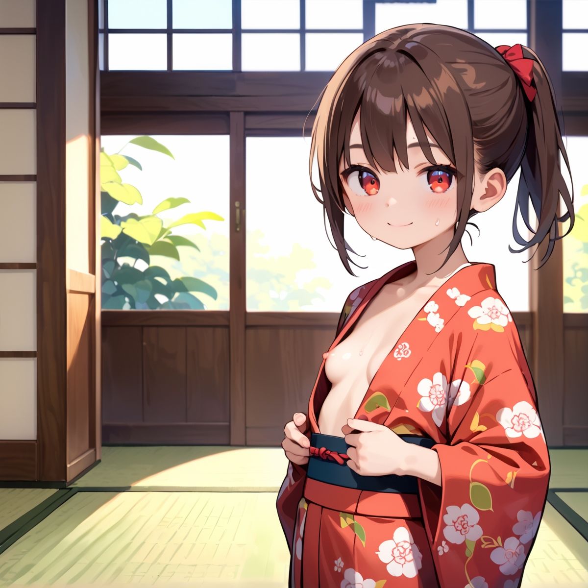 着物が乱れて艶っぽい幼馴染の良家の子女part.11 - サンプル画像 1