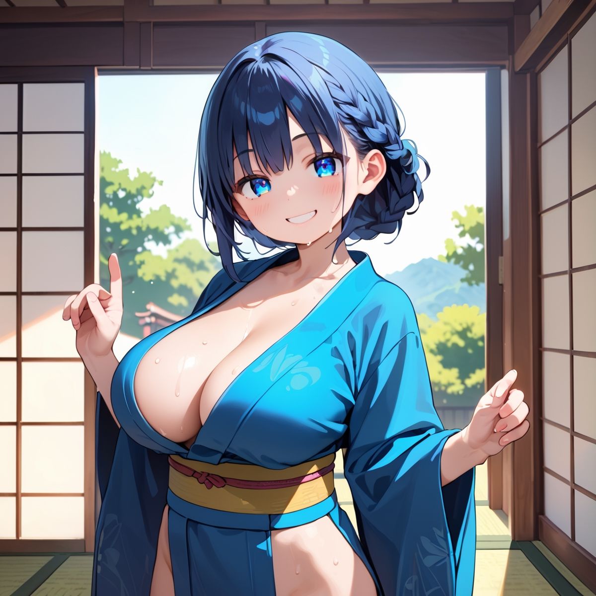 着物が乱れて艶っぽい幼馴染の良家の子女part.11 - サンプル画像 6