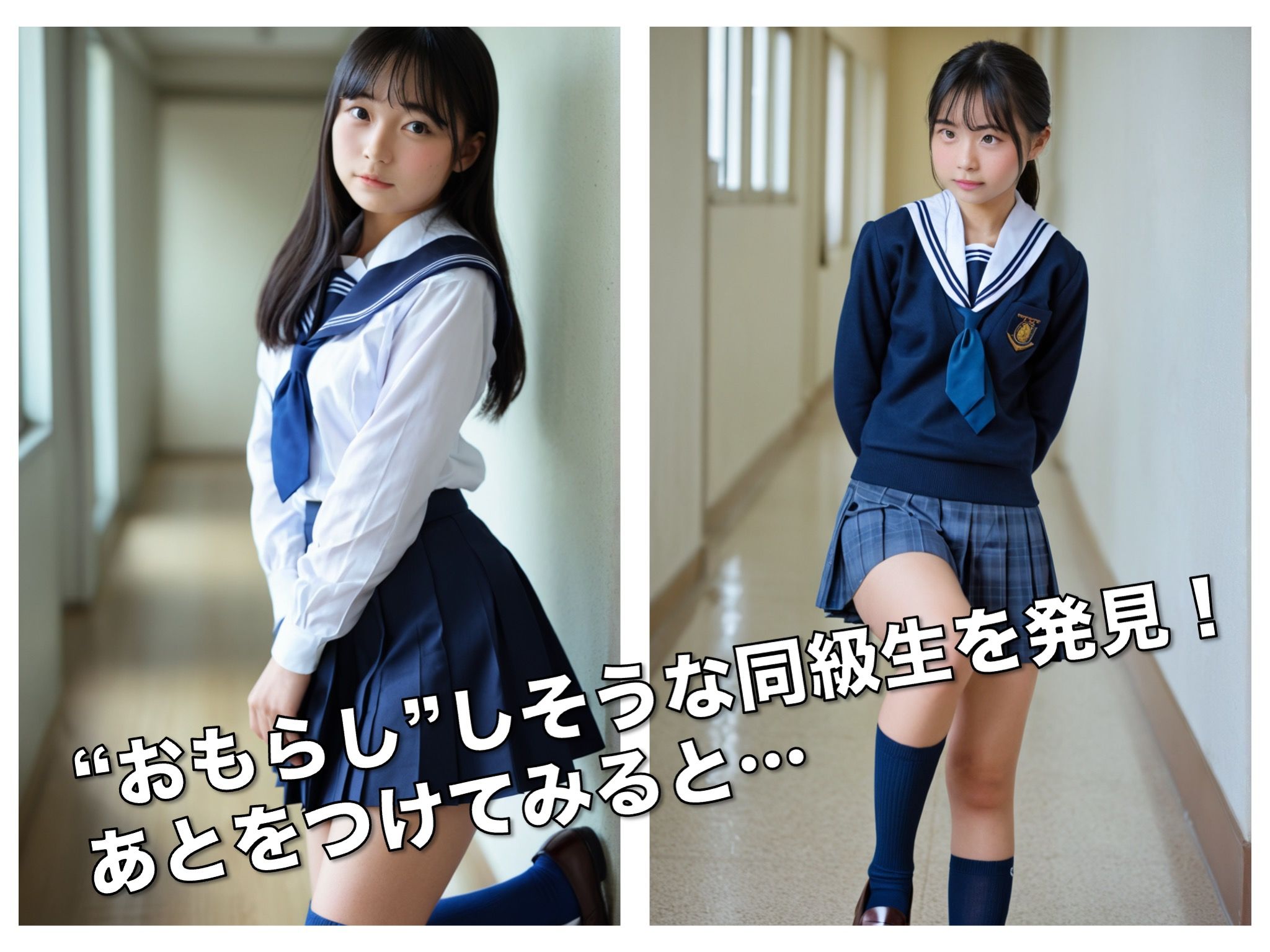 女子校生 校内おもらし写真集 - サンプル画像 2