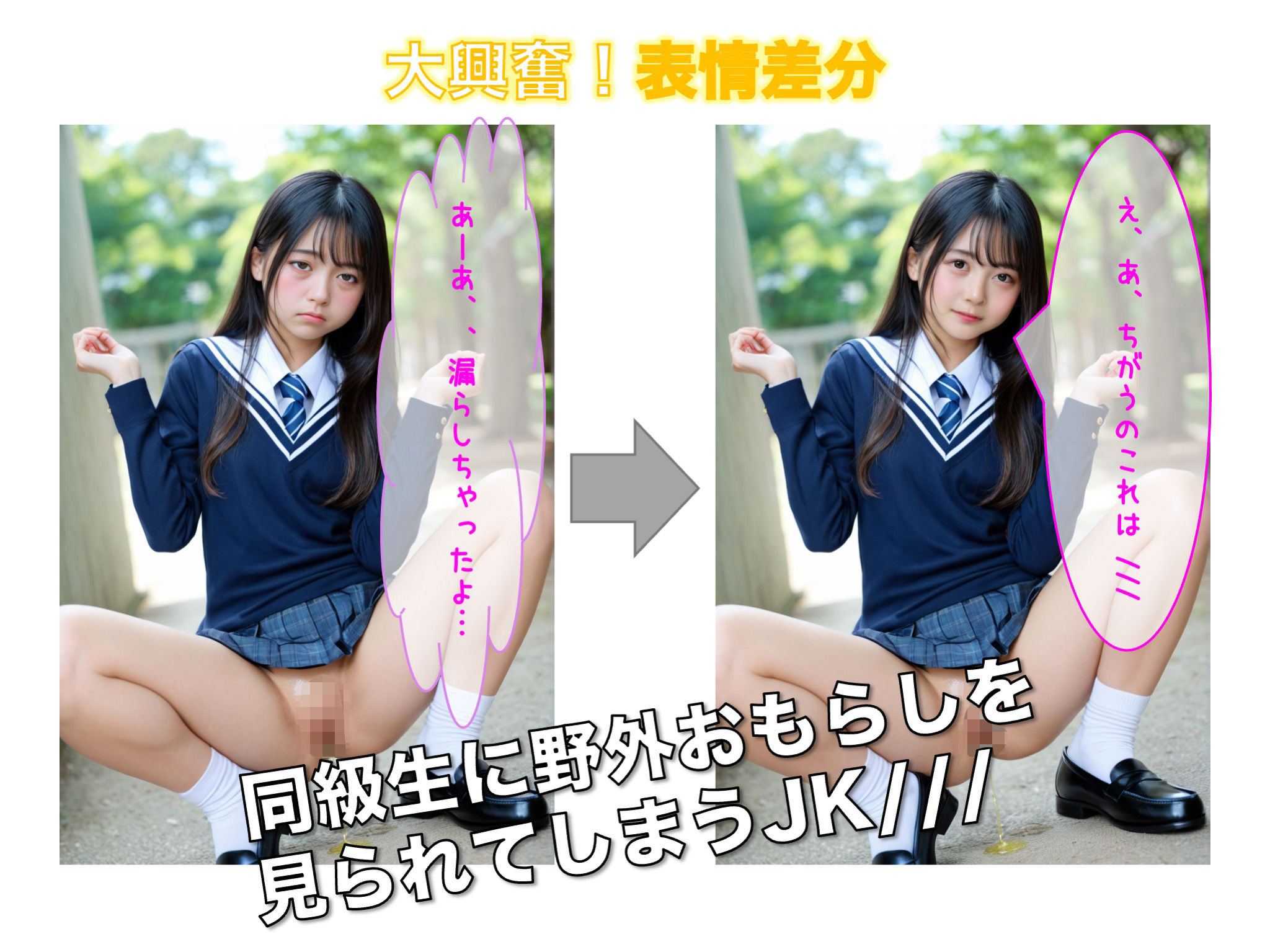 女子校生 校内おもらし写真集 - サンプル画像 3