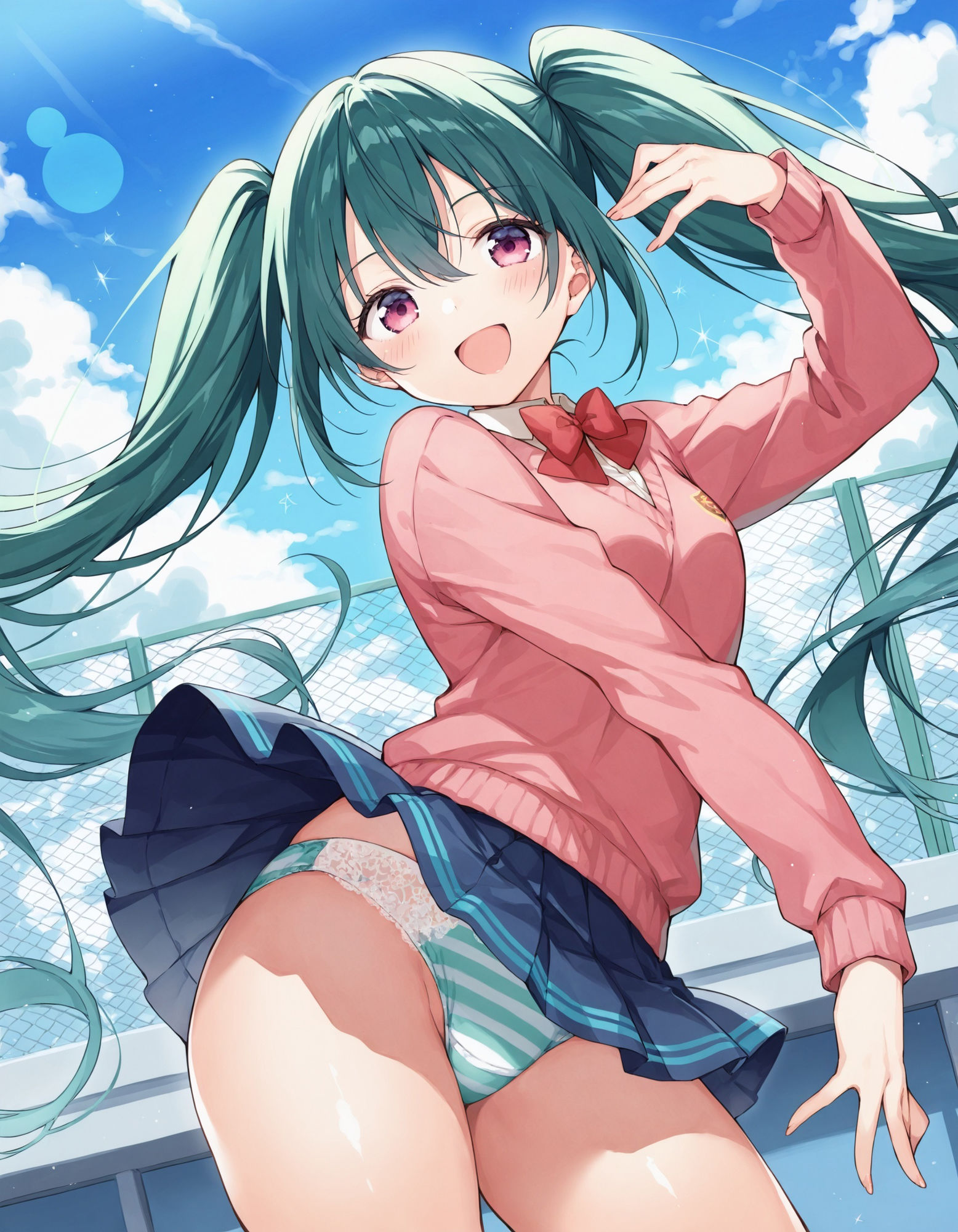 制服女子のダンスパンチラ - サンプル画像 1
