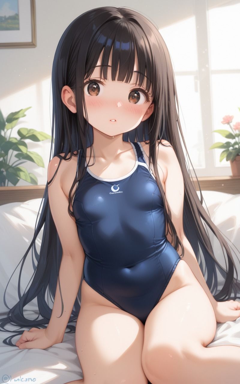 清楚な少女とスク水セックス - サンプル画像 1