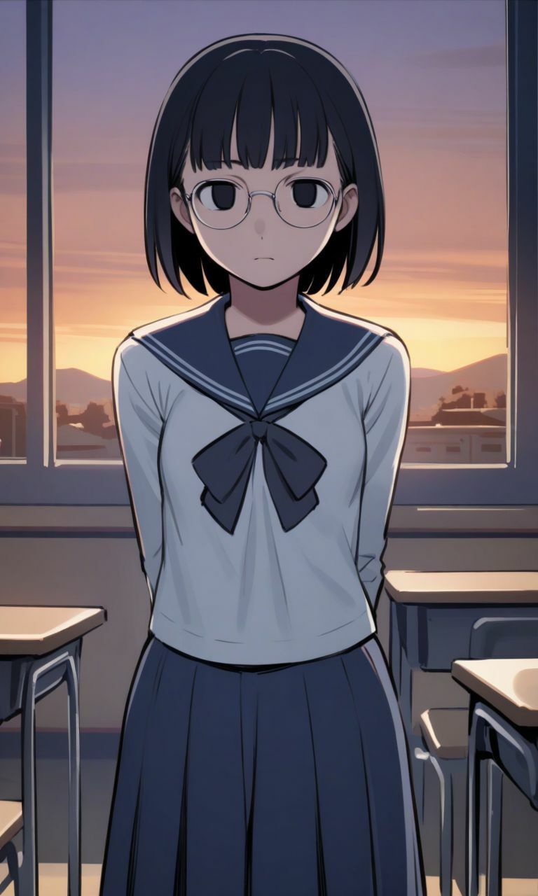 無表情な地味子さんと、夕方の教室でセックス。無責任中出し種付けして孕ませる - サンプル画像 1