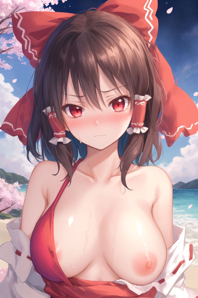 魔理沙は霊夢のえっちな写真を撮りたいようです。〜春の晴れた夜の海編〜 - サンプル画像 5