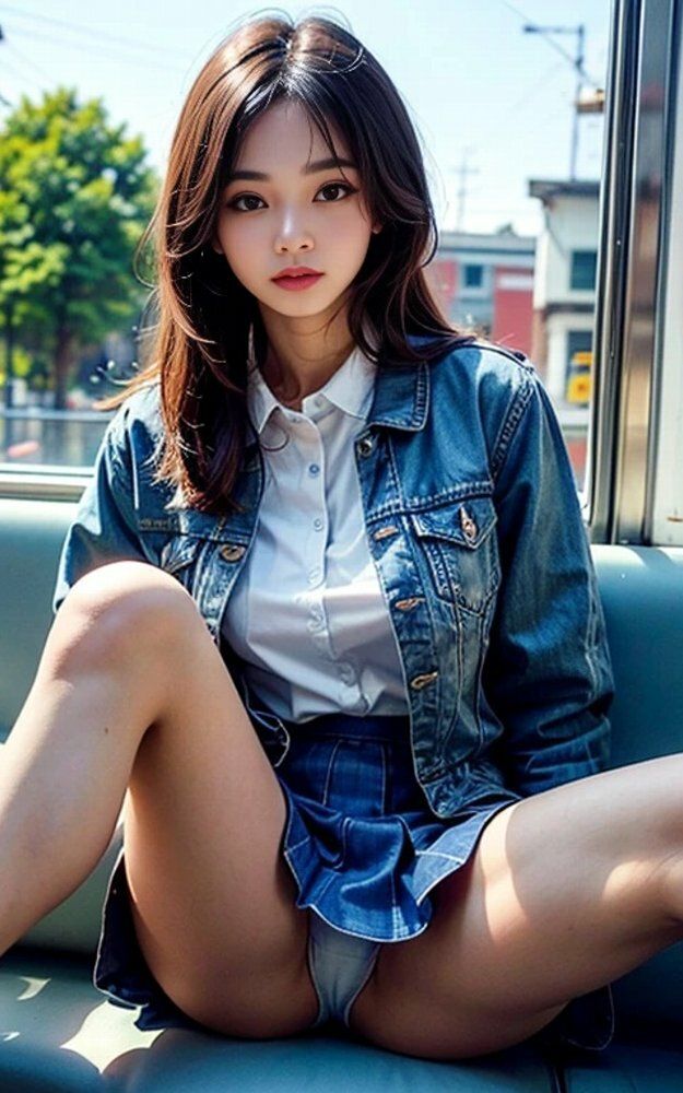 デニムミニスカ女子大生電車パンチラ画像集 - サンプル画像 6
