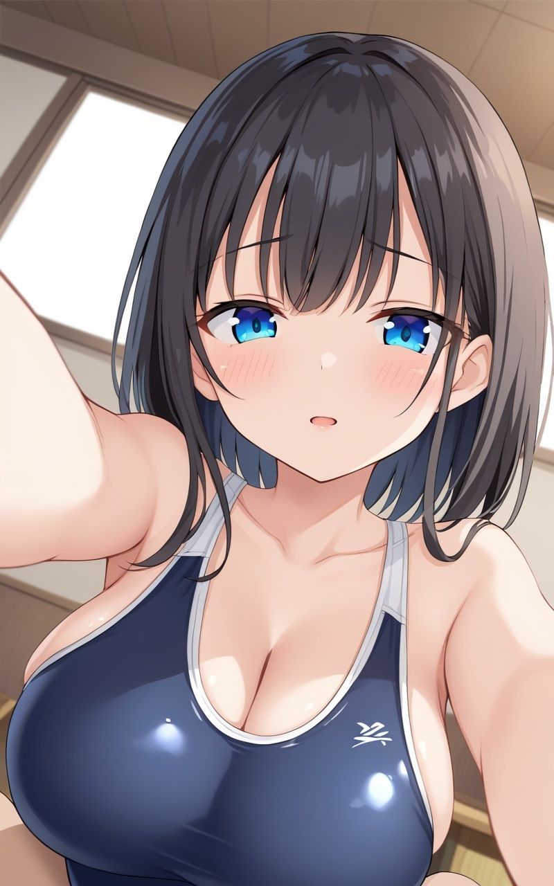 純白のスク水、純情美少女が魅せる濡れた誘惑 - サンプル画像 2