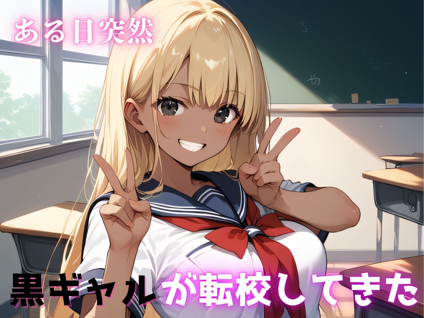 転校生はH大好き黒ギャルJ〇 - サンプル画像 1