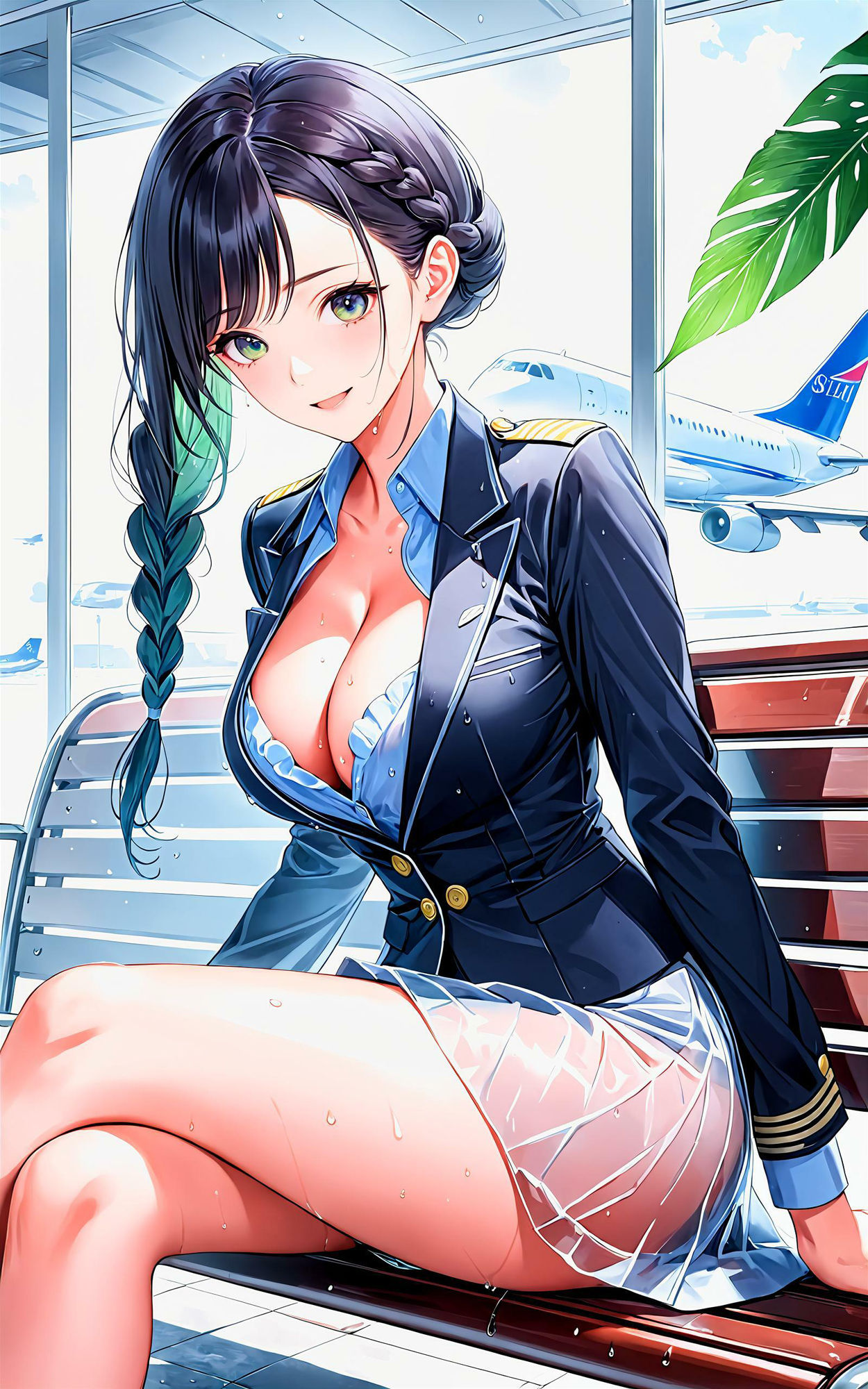 エチエチスチュワーデスさん フライト中に急接近！そんなに近いと緊急着陸不可なんだがw vol.2 - サンプル画像 1