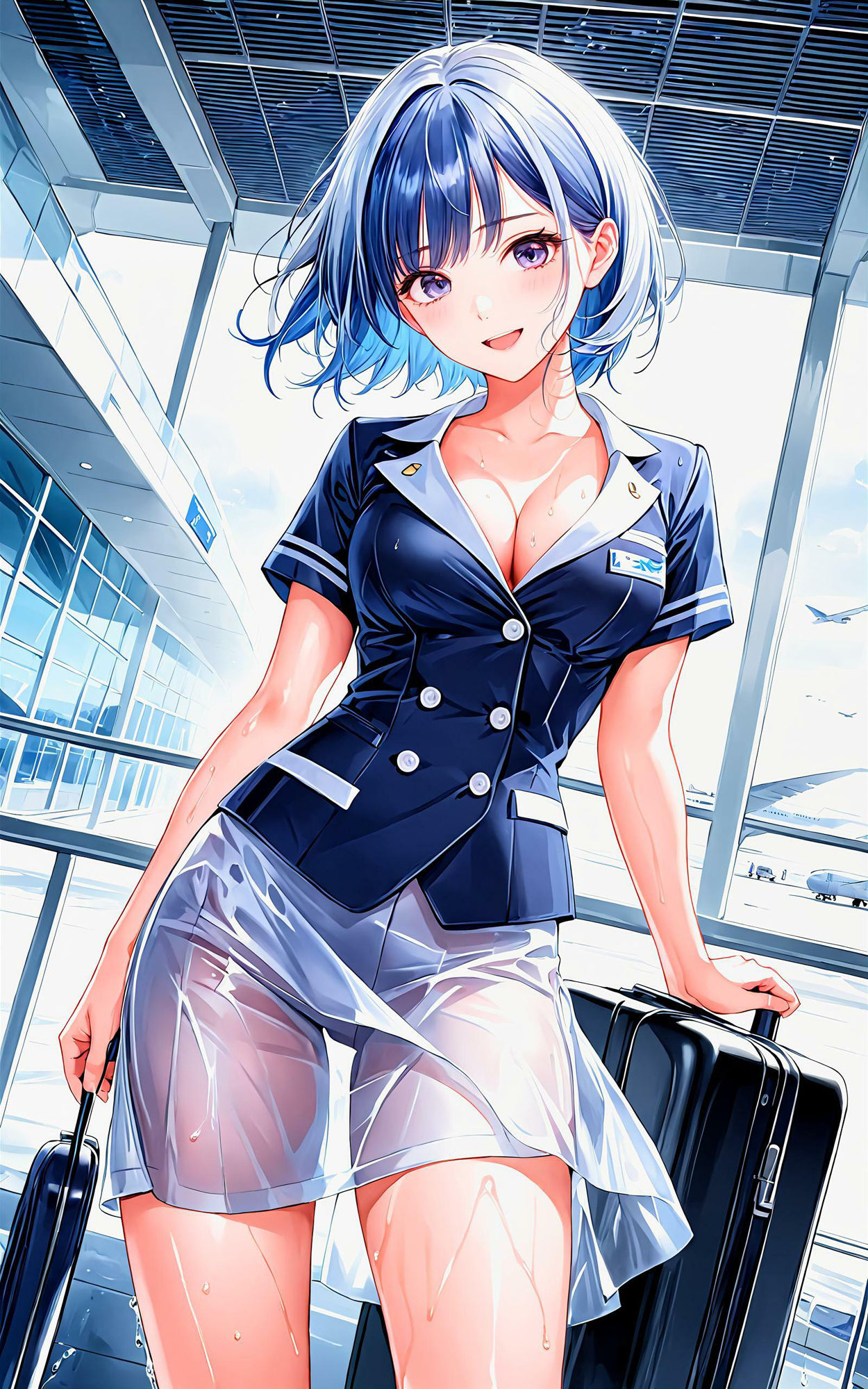 エチエチスチュワーデスさん フライト中に急接近！そんなに近いと緊急着陸不可なんだがw vol.2 - サンプル画像 2