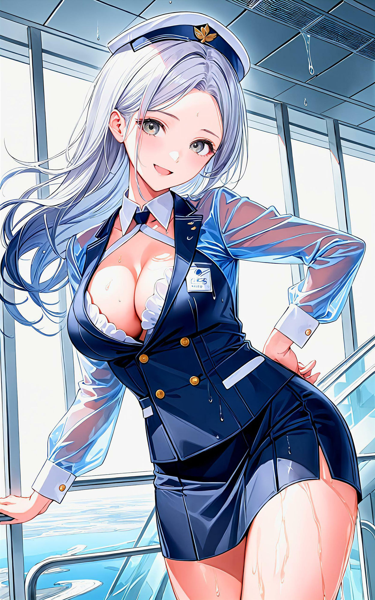 エチエチスチュワーデスさん フライト中に急接近！そんなに近いと緊急着陸不可なんだがw vol.2 - サンプル画像 3