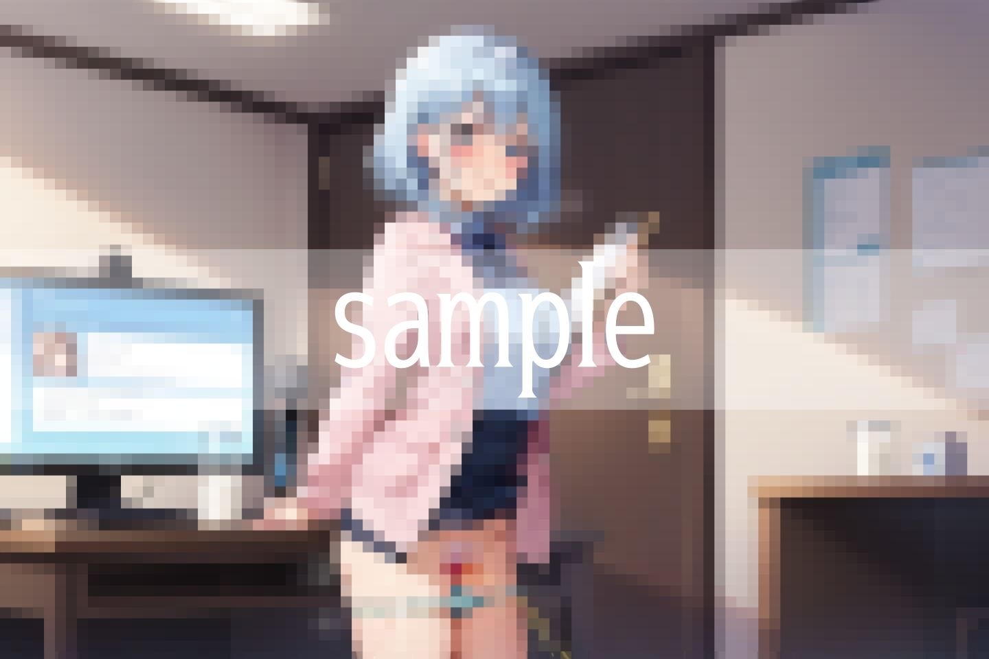 オフィスで立ちションOLのびっちゃびちゃ放尿 - サンプル画像 1