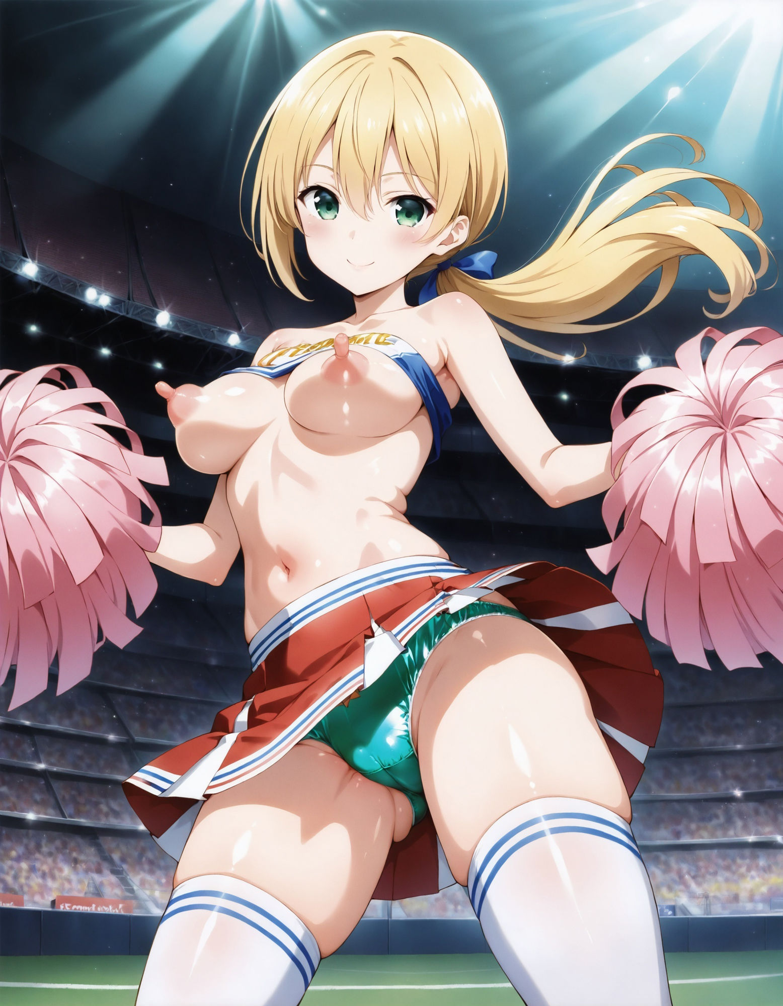 トップレスチアガールのパンチラ - サンプル画像 2
