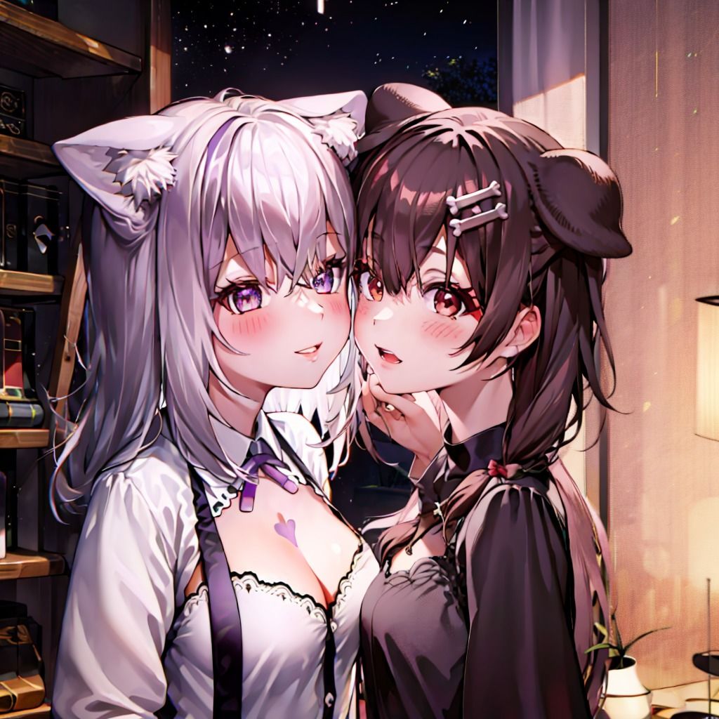 てぇてぇCG集 おかころ1 猫又お〇ゆと戌神こ〇ね - サンプル画像 3