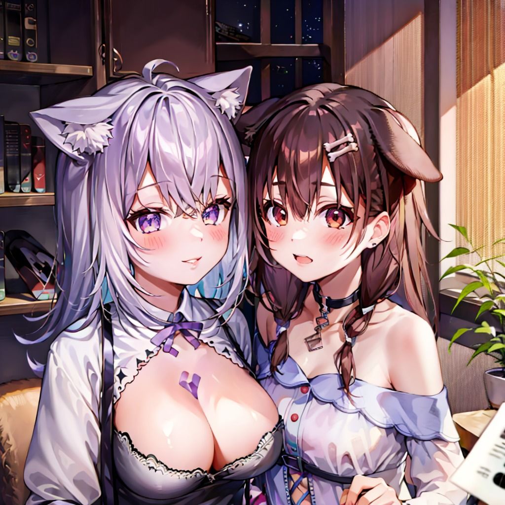 てぇてぇCG集 おかころ1 猫又お〇ゆと戌神こ〇ね - サンプル画像 4