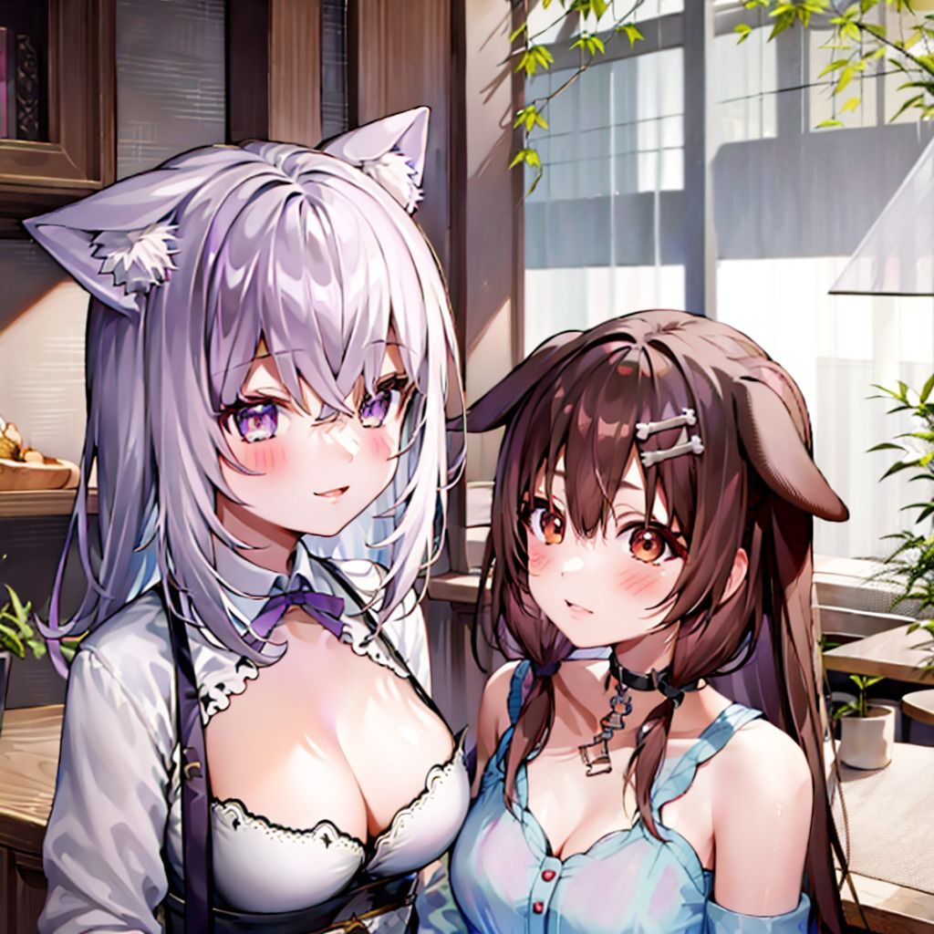 てぇてぇCG集 おかころ1 猫又お〇ゆと戌神こ〇ね - サンプル画像 6