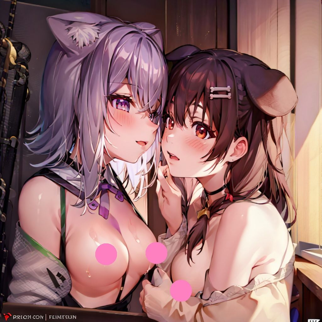 てぇてぇCG集 おかころ1 猫又お〇ゆと戌神こ〇ね - サンプル画像 9