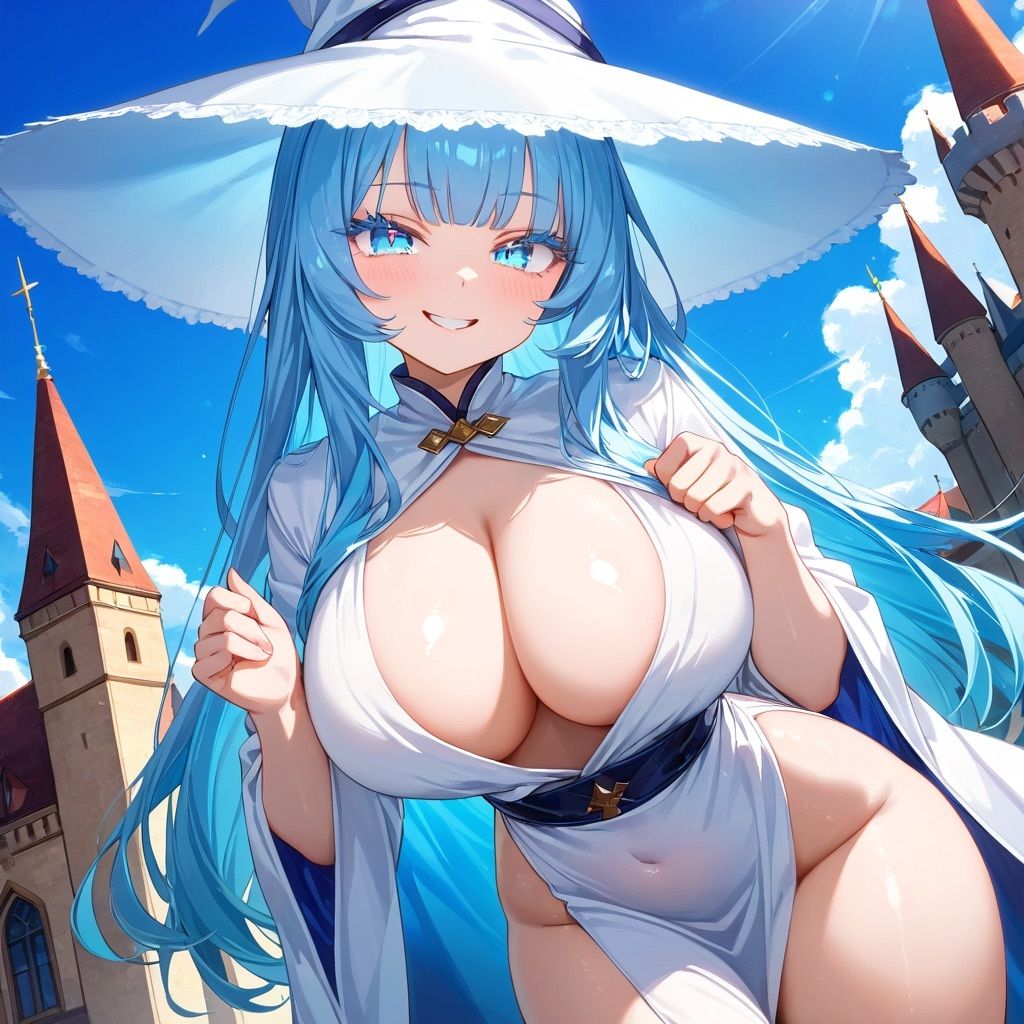 水色の魔女！【擬音・効果音付き・差分あり】 - サンプル画像 1