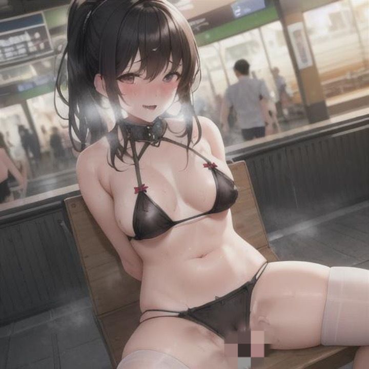 ビキニ露出  黒髪ちゃん編 - サンプル画像 2