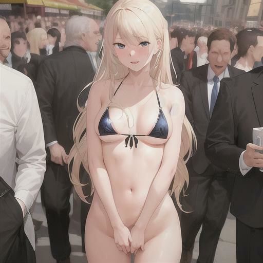 ビキニ露出  金髪ちゃん編 - サンプル画像 1