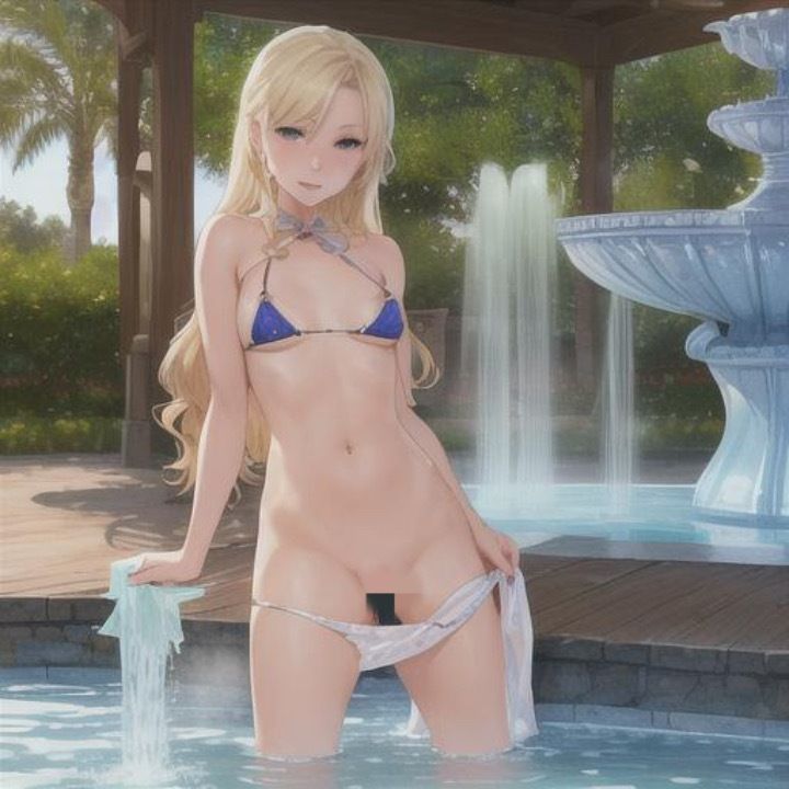 ビキニ露出  金髪ちゃん編 - サンプル画像 4