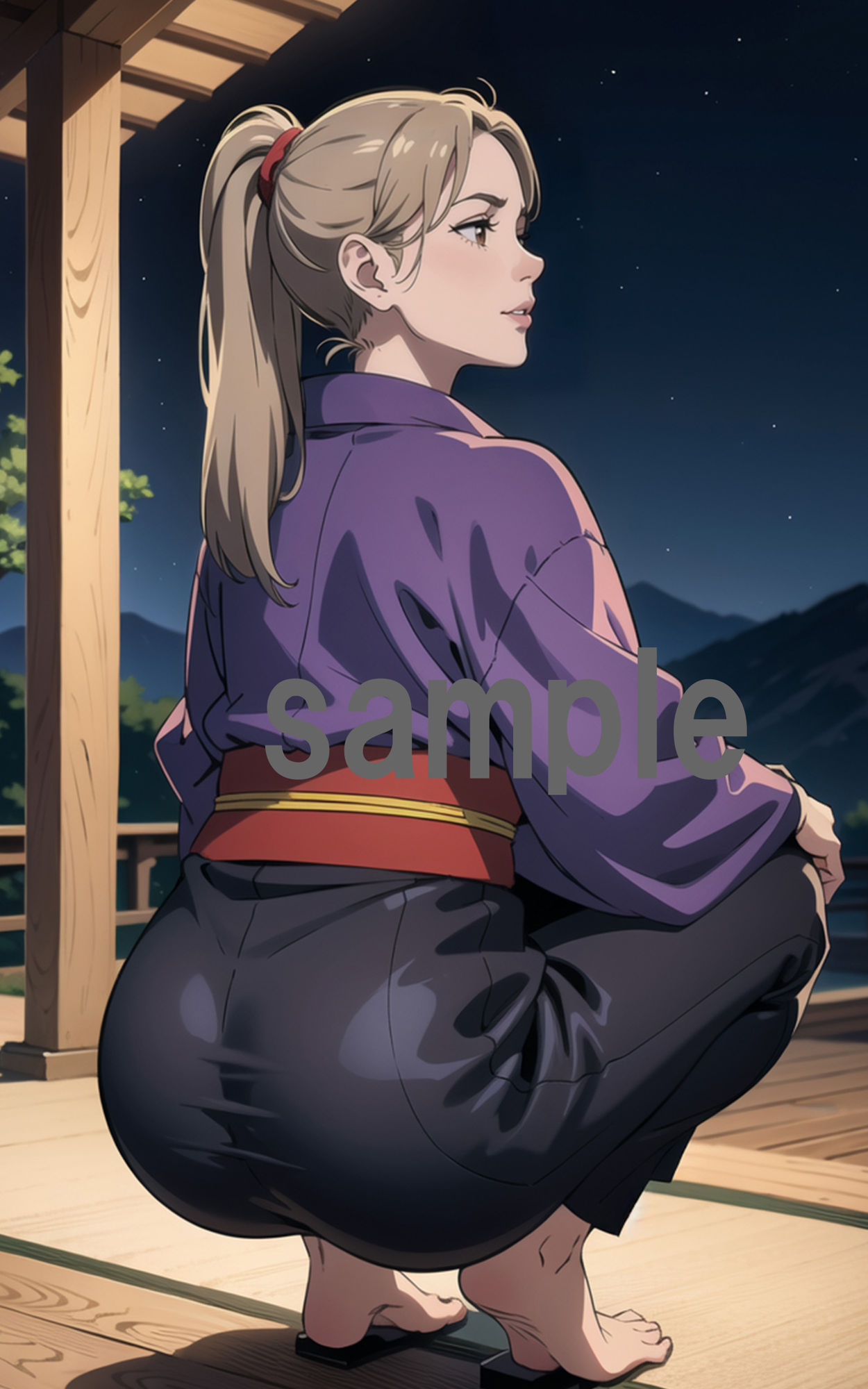 【全320枚】『浴衣遊女』イラスト集:雅やかな浴衣と妖艶な魅力の饗宴 -AIで描く究極の美女達- - サンプル画像 4