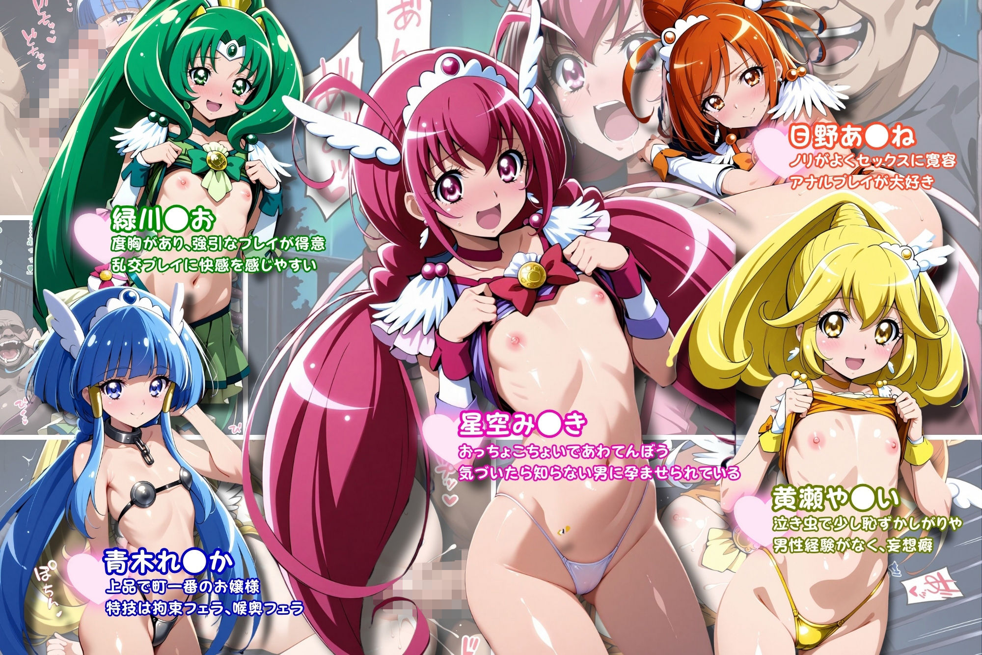 ボテ腹魔法少女 ヌルヌル光る触手のテカリでキュア妊娠！ - サンプル画像 1