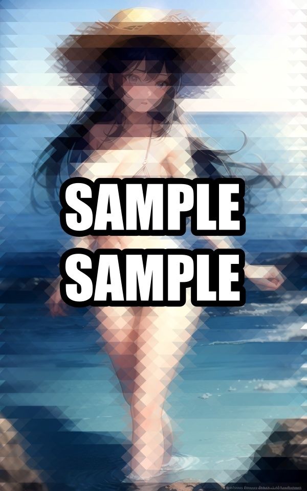 海ではしゃぐビキニ美女イラスト集 - サンプル画像 7